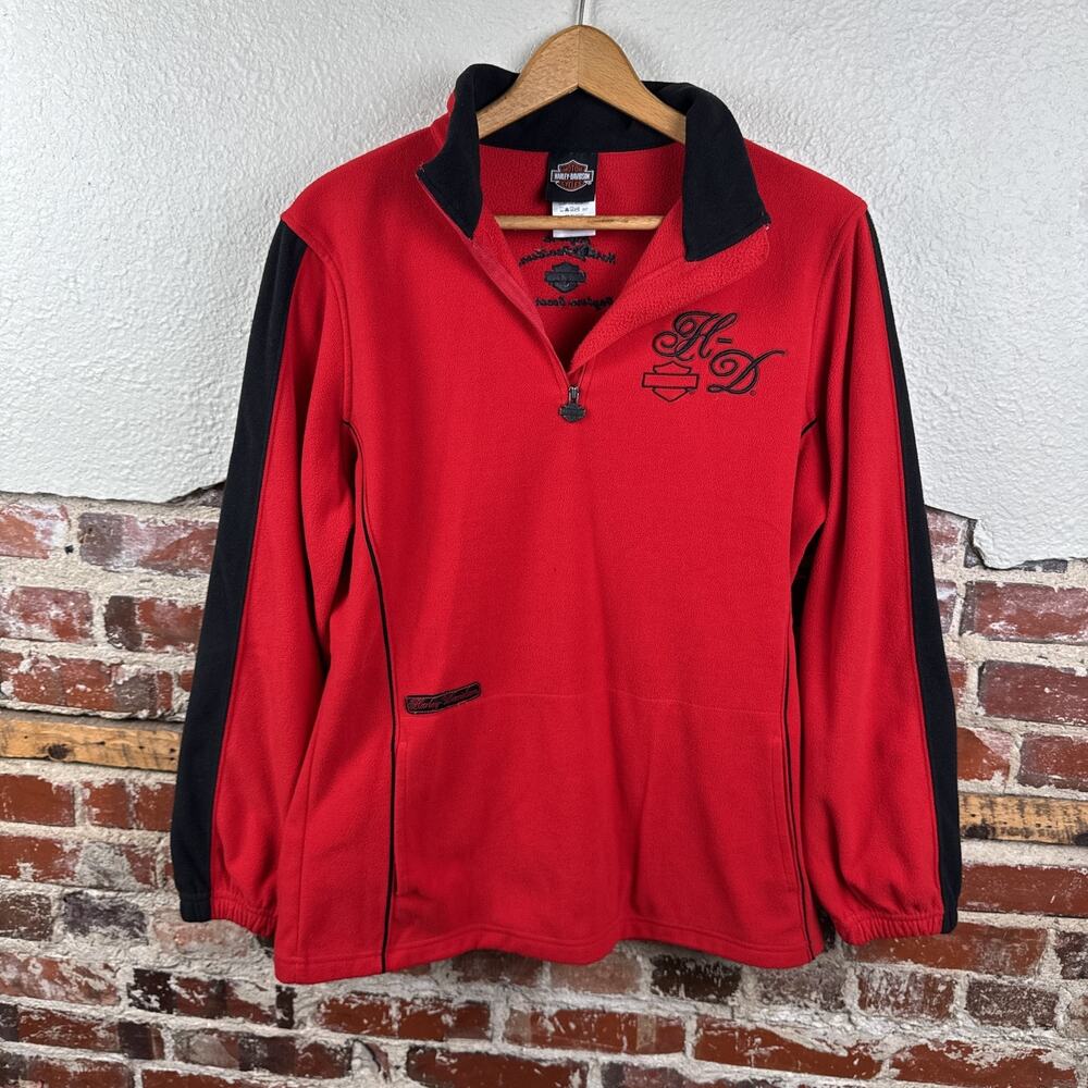 Harley-Davidson Pullover Mens XL Fleece Half Zip Daytona Beach Motorcycle Shirt